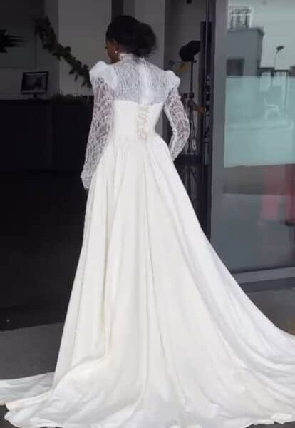 Detachable White Wedding Dress